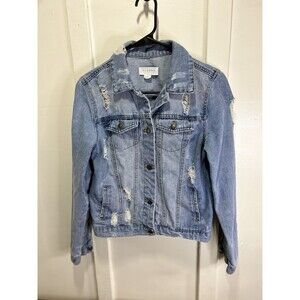 Ci Sono Denim Jean Jacket Distressed Womens Size Small